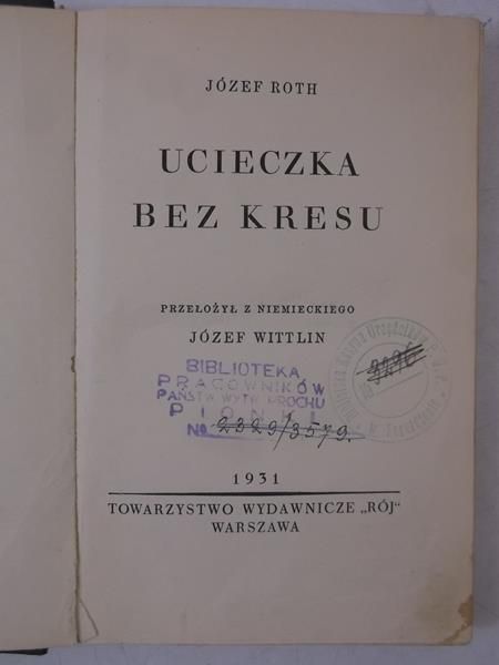 Ucieczka bez kresu, 1931 r.