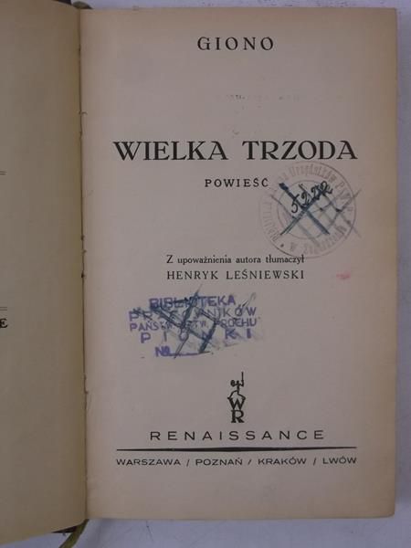 Giono - Wielka trzoda, 1936 r.