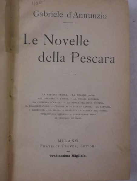D'   - Le Novelle della Pescara, 1914 r.