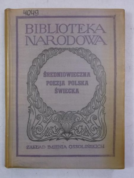 Średniowieczna poezja polska świecka, BN