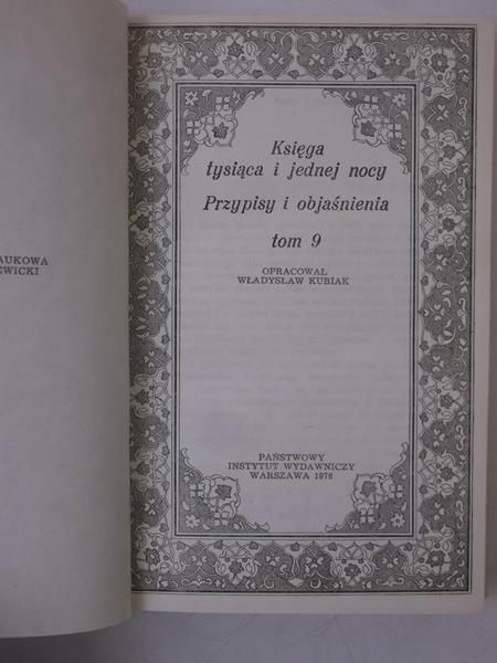 Lewicki Tadeusz (red.) - Księga tysiąca i jednej nocy, Tom IX