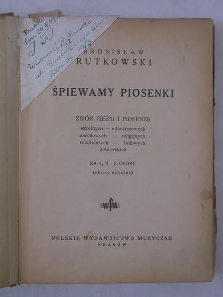 Rutkowski Bronisław - Śpiewamy piosenki, 1947 r.