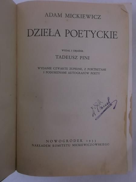 Mickiewicz Adam - Dzieła poetyckie, 1933 r.