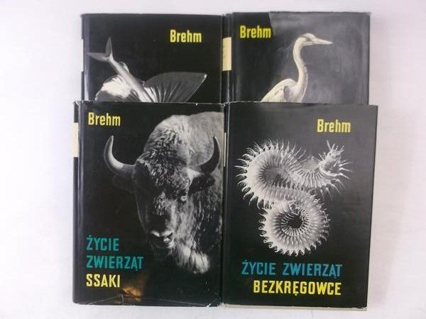 Brehm Alfred - Życie zwierząt. Ptaki. Ssaki. Bezkręgowce. Ryby, płazy i gady, 4 tomy