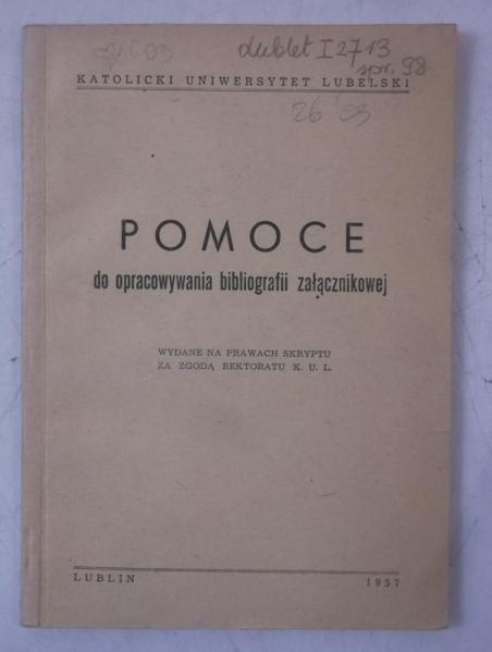 Pomoce do opracowania bibliografii załącznikowej