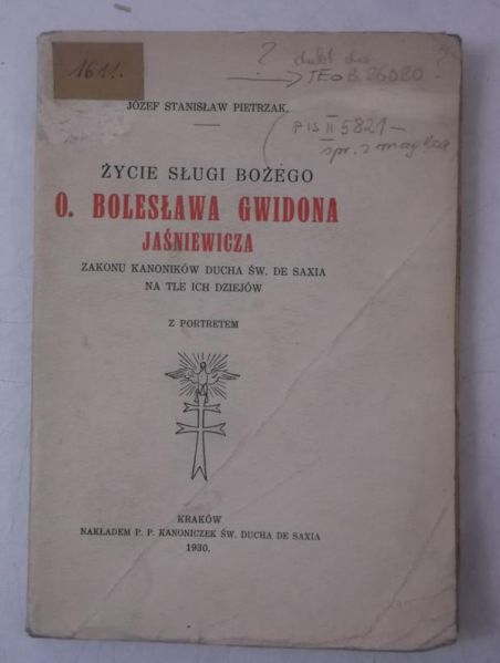 Życie sługi Bożego Ojca Bolesława Gwidona, 1930 r.
