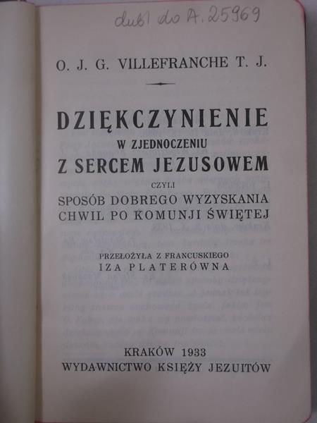 Dziękczynienie w zjednoczeniu z Sercem Jezusowym, 1933 r.