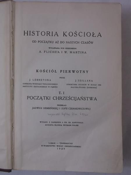 Historia Kościoła od początku aż do naszych czasów, 1939 r.