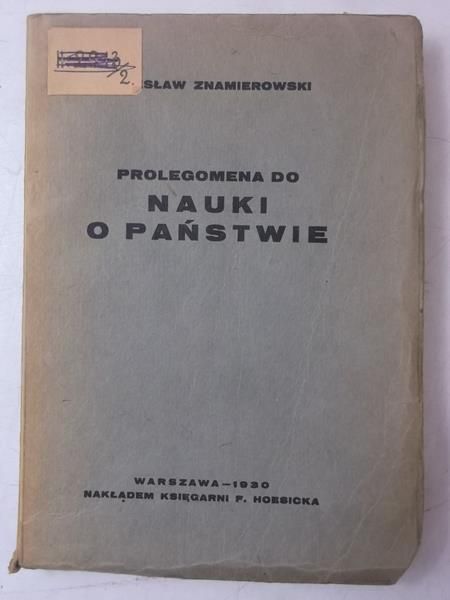 Prolegomena do nauki o państwie,1930r.