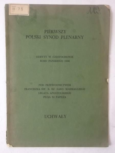 Pierwszy Polski Synod Plenarny, 1937 r.