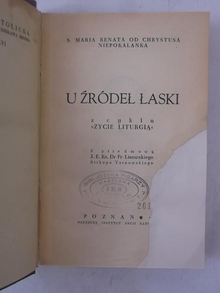 U źródeł łaski, 1937 r.