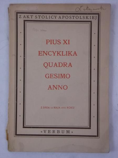Encyklika Quadra Gesimo Anno, 1946 r.