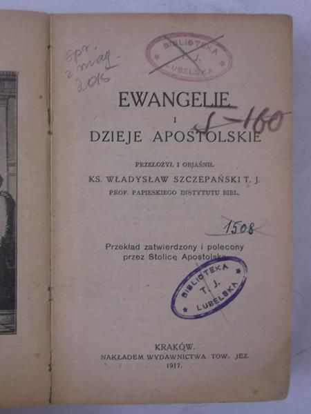 Nowy Testament. Ewangelie i Dzieje Apostolskie, 1917 r.