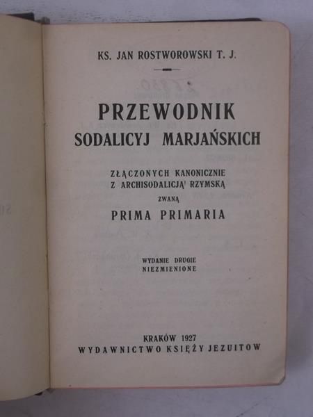 Przewodnik Sodalicyj Marjańskich, 1927 r.