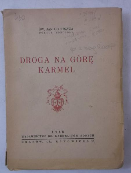 Św.    - Droga na Górę Karmel, 1948 r.