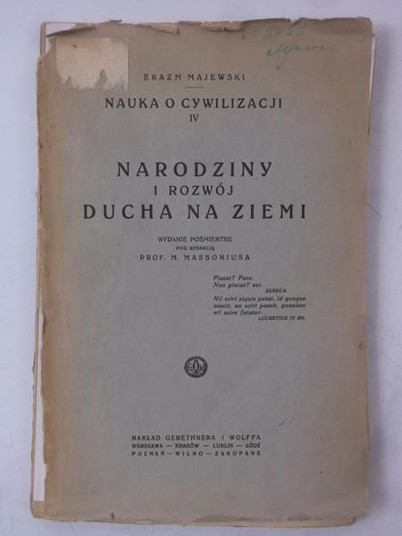 Majewski Erazm - Narodziny i rozwój ducha na ziemi,1923 r.
