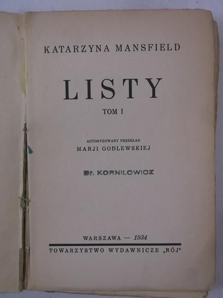 Listy, Tom I, 1934 r.