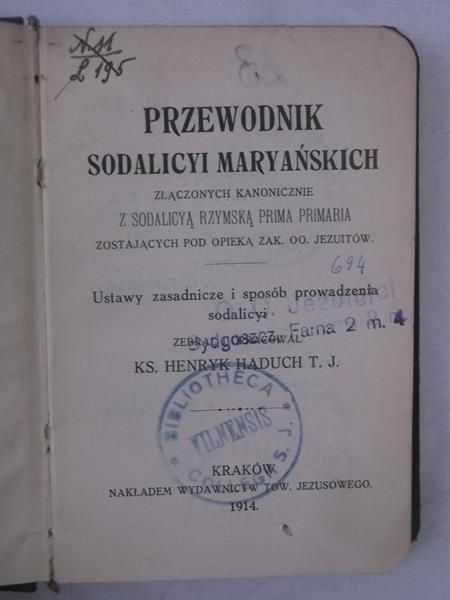Przewodnik Sodalicyi Maryańskich, 1914 r.