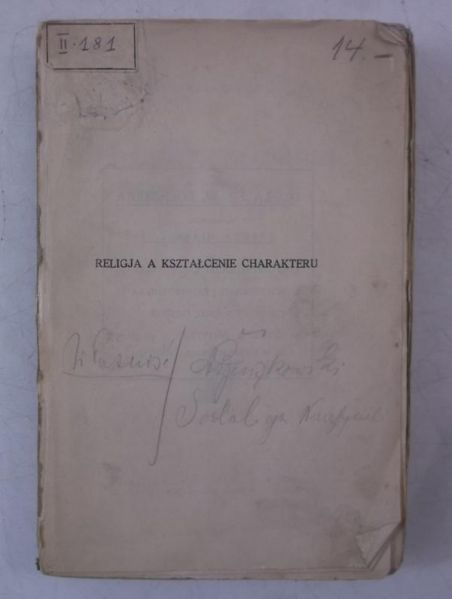 Religja a kształcenie charakteru, 1930 r.