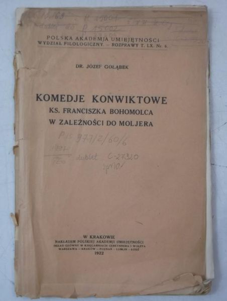 Komedie konwiktowe, 1922 r.