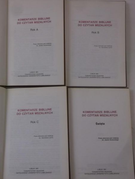 Komentarze biblijne do czytań mszalnych, 4 książki