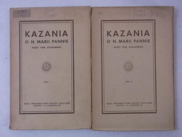 Kazania o Najśw. Marii Pannie, Tom I-II, 1921 r.