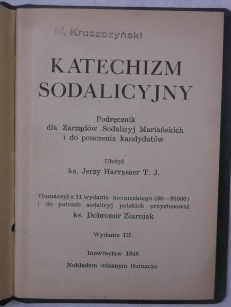 Katechizm sodalicyjny, 1948 r.