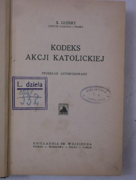 Kodeks Akcji Katolickiej, 1929 r.