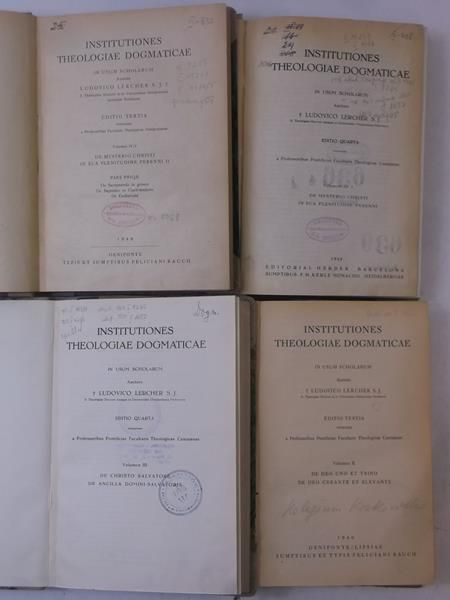 Institutiones Theologiae Dogmaticae, 4 tomy, ok. 1940 r.