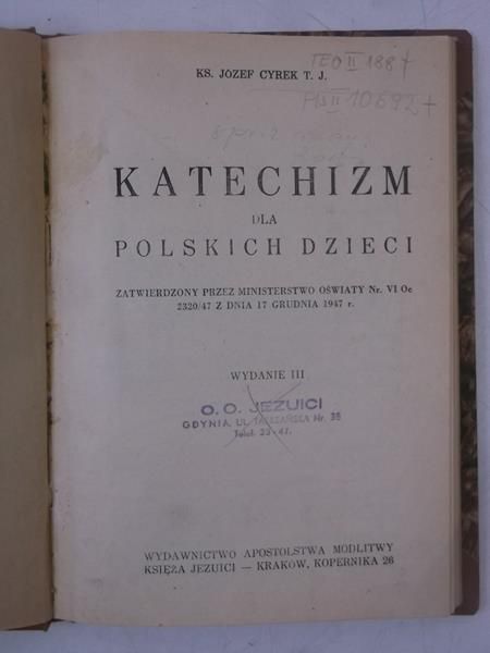 Cyrek Józef - Katechizm dla polskich dzieci, 1947 r.