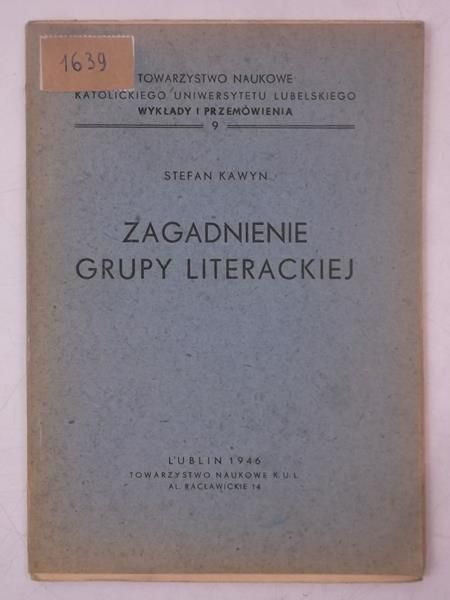 Zagadnienie grupy literackiej, 1946 r.