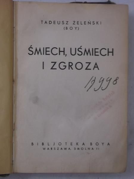 Śmiech, uśmiech i zgroza, 1933 r.