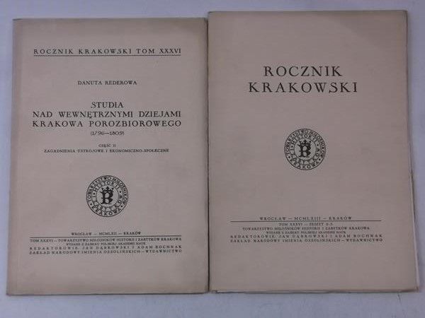 Rocznik Krakowski, Tom XXXVI,zeszyt 1,2-3