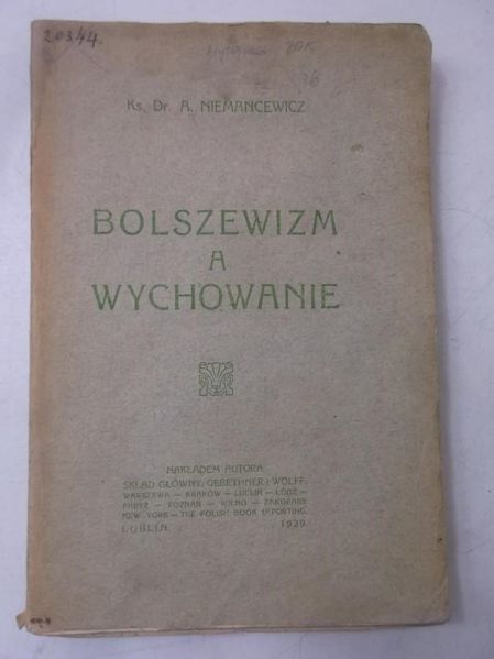 Niemancewicz A. - Bolszewizm a wychowanie, 1929 r.