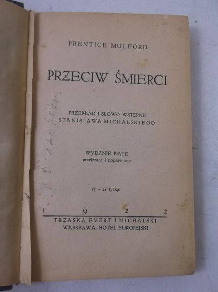 Przeciw śmierci, 1922 r.