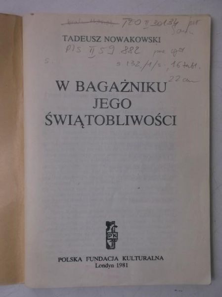 W bagażniku jego świątobliwości