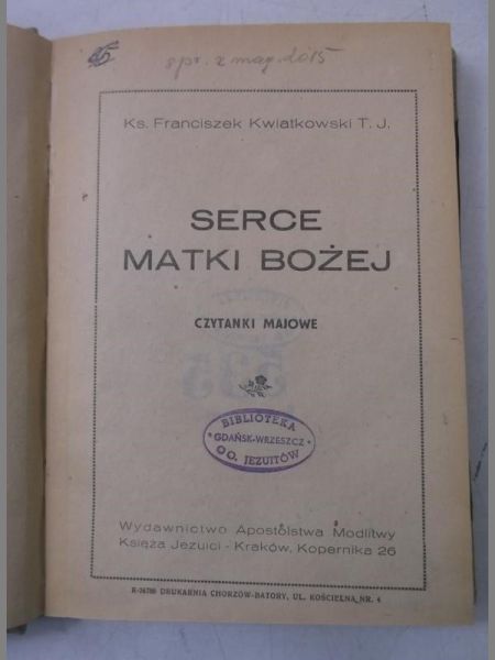 Serce Matki Bożej, 1947 r.
