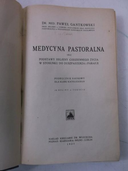 Medycyna pastoralna, 1927 r.
