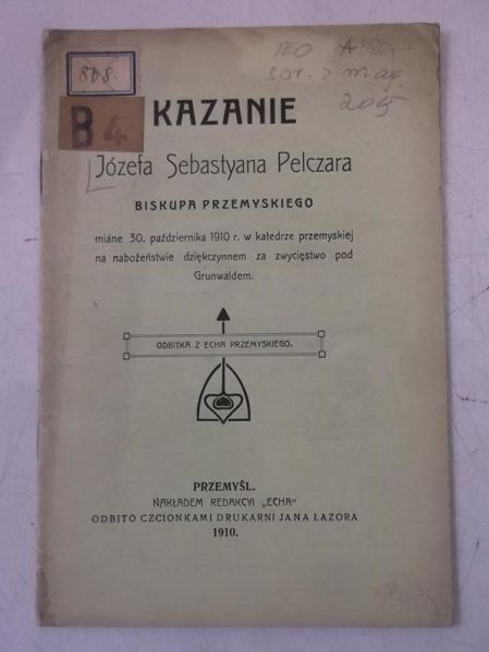 Kazanie Józefa Sebastyana Pelczara, 1910 r.