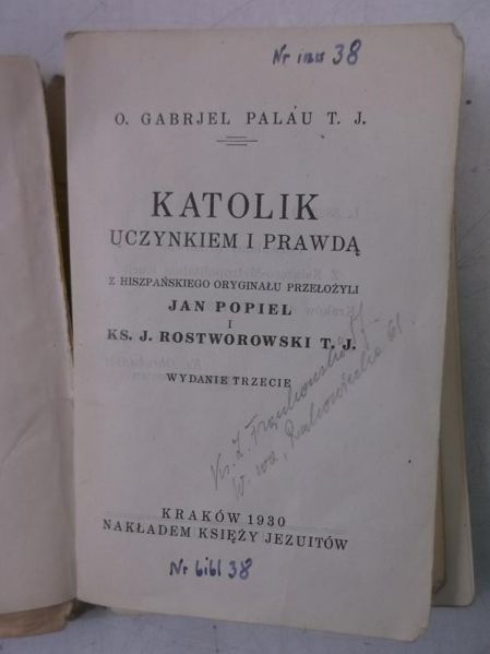 Palau Gabrjel - Katolik uczynkiem i prawdą, 1930 r.
