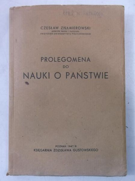 Prolegomena do nauki o państwie, 1947 r.