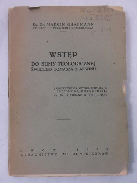 Wstęp do sumy teologicznej świętego Tomasza z Akwinu, 1935 r.