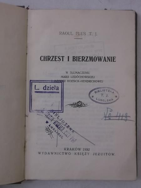 Chrzest i bierzmowanie, 1932 r.