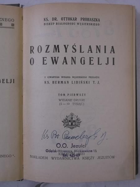 Rozmyślania o Ewangelji, Tom I, 1931 r.