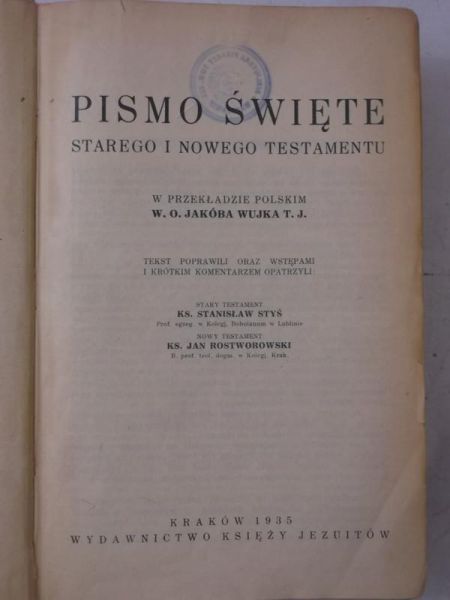 Wujek Jakub (tł.) - Pismo święte starego i nowego testamentu,