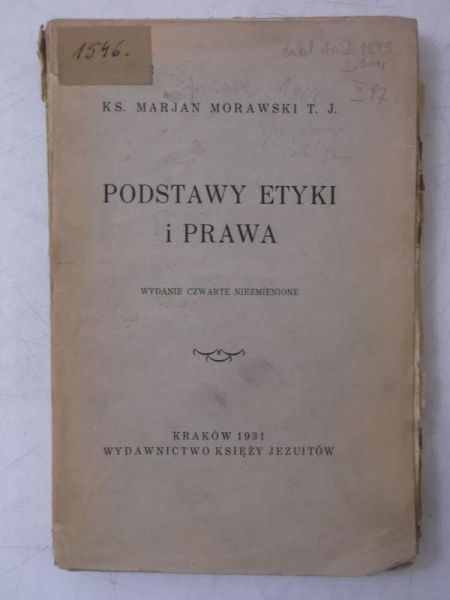 Podstawy etyki i prawa, 1931 r.