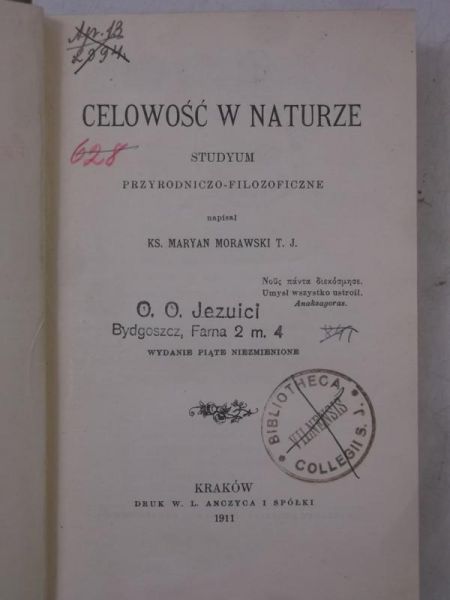 Celowość w naturze, 1911 r.
