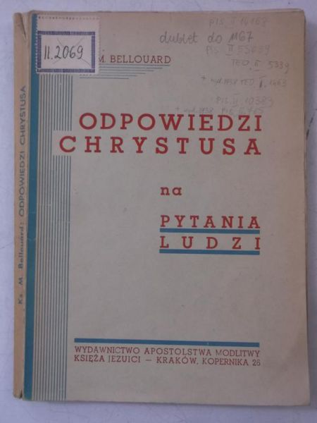 Odpowiedzi Chrystusa na pytania ludzi, 1948 r.