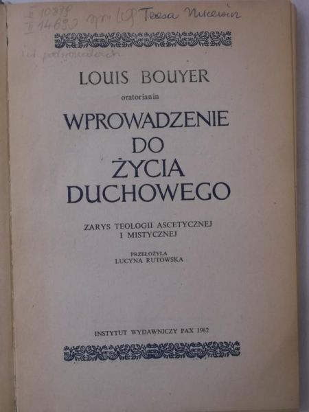 Bouyer Louis - Wprowadzenie do życia duchowego