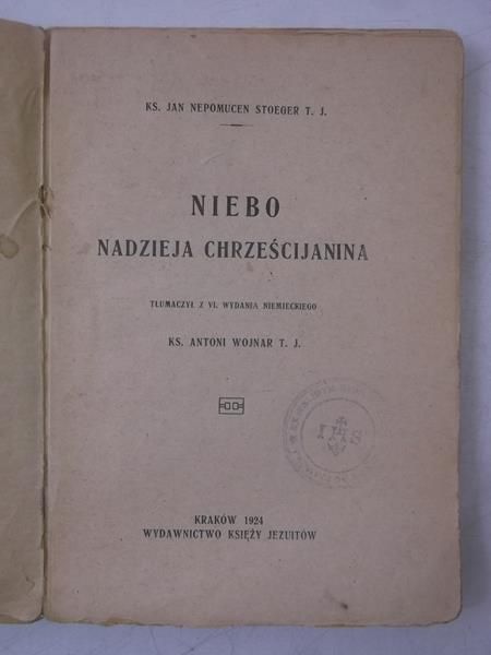 Niebo. Nadzieja Chrześcijanina, 1924 r.